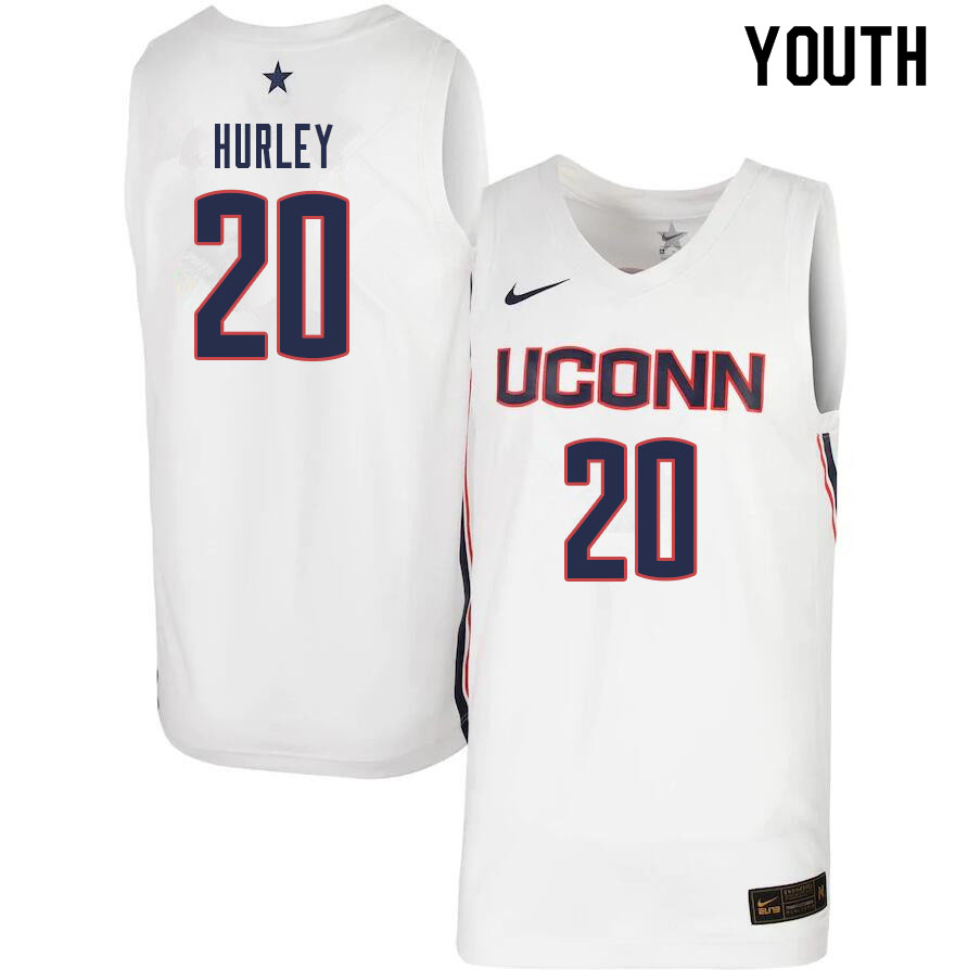 Youth #20 Andrew Hurley Uconn Huskies College Basketball Jerseys Sale-White - Click Image to Close